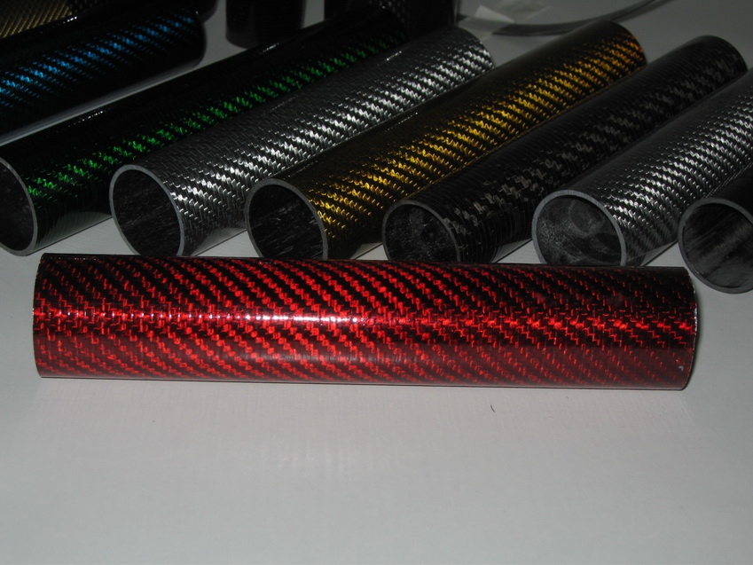 colorful glass fiber mixed hybrid carbon fiber pipe/tube for Decorating