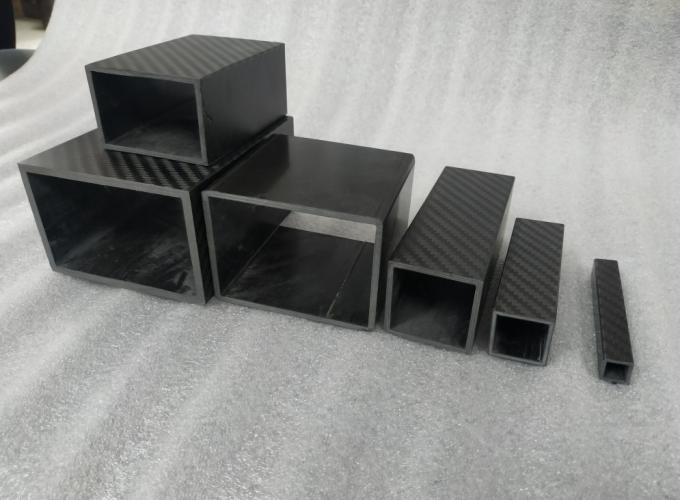 Right angle 3K twill matte carbon fiber square tubing large size