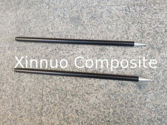 high stiffness telescopic carbon fiber tubes with metal tip/point at end