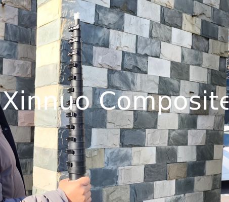 18m 60ft length high stiffness carbon fiber telescopic pole made in China
