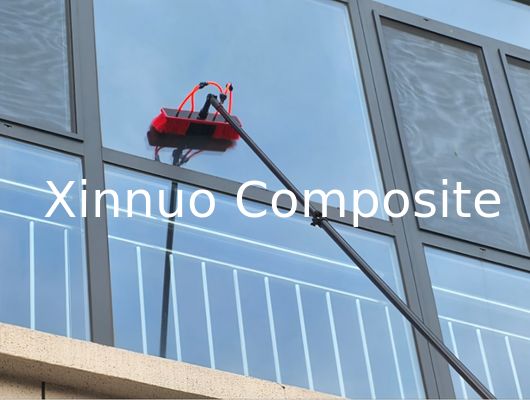 China 60ft high stiffness carbon fiber extension pole with brush