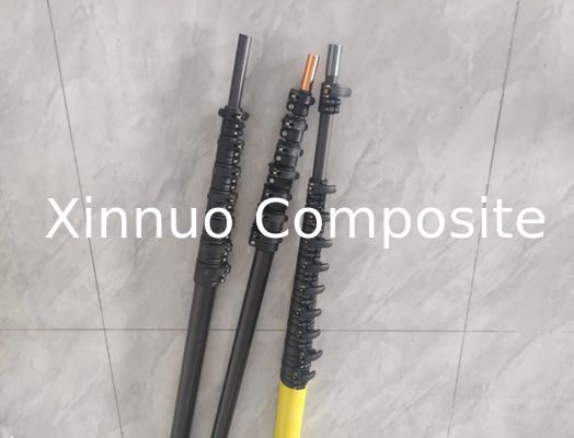 China 60ft high stiffness carbon fiber extension pole with brush