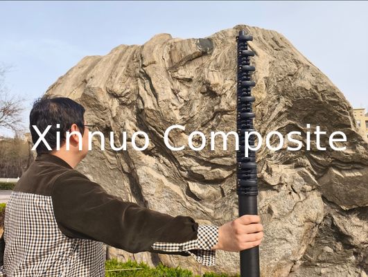 quick clamp 18m 60ft length high stiffness carbon fiber telescopic pole