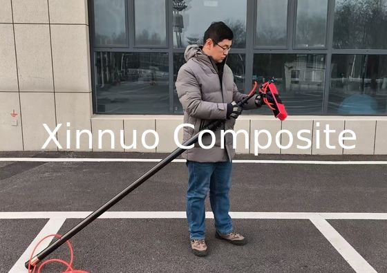 quick clamp 18m 60ft length high stiffness carbon fiber telescopic pole