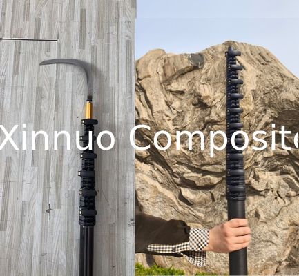 long reach 55ft 60ft carbon fiber telescopic pole for oil palm/ coconut harvesting pole