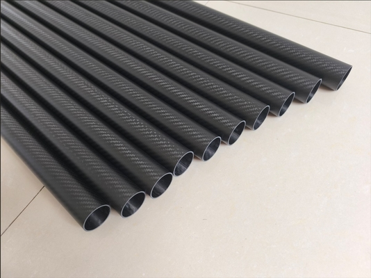 3K  2X2  twill weave matte painting round carbon fiber tube manufactures