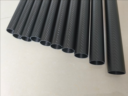 3K  2X2  twill weave matte painting round carbon fiber tube manufactures
