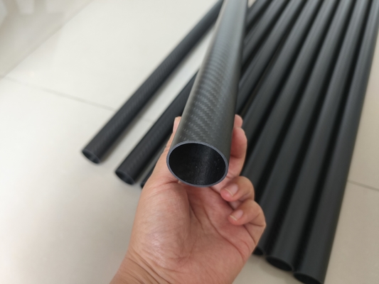 3K  2X2  twill weave matte painting round carbon fiber tube manufactures