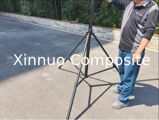 Portable heavy duty tripod stand telescopic carbon fiber mast