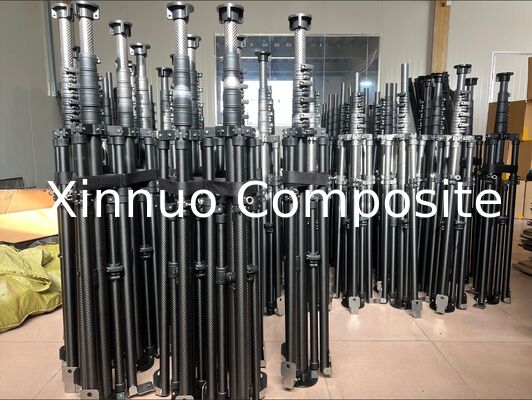 Portable heavy duty tripod stand telescopic carbon fiber mast