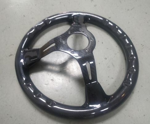 Good looking 3K Plain high glossy carbon fiber  car vehicle Steering Wheel with  round shape can be customized