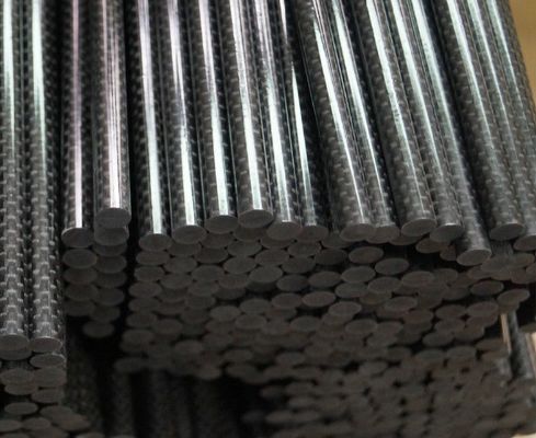 6~40mm diameter  pultruded  carbon fiber solid rod  with 3K plain/twill surface pultrusion carbon rod