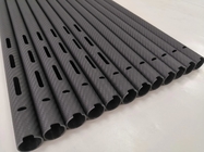 carbon fiber pipe in carbon fiber fabric  carbon fibre tube with CNC Cutting punching  slotting carbon  rod