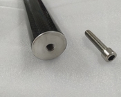 3K plain high glossy Carbon fiber tube composite CNC metal thread inside