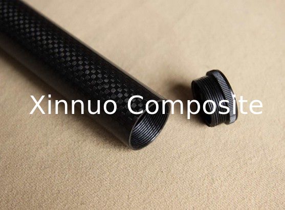 Internal/outer screw thread  CNC 3k carbon fiber tube with accessory from China factory