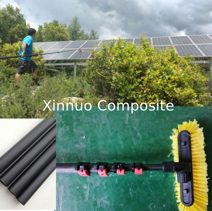 Extend length 5.1 meter home service carbon fiber  solar panel cleaning pole