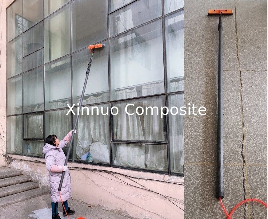 carbon fibre  telescopic tube pole carbon fiber reach and wash pole  long window cleaning pole with brush