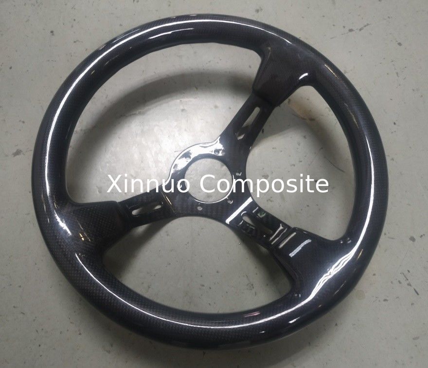 Good looking 3K Plain high glossy carbon fiber  car vehicle Steering Wheel with  round shape can be customized