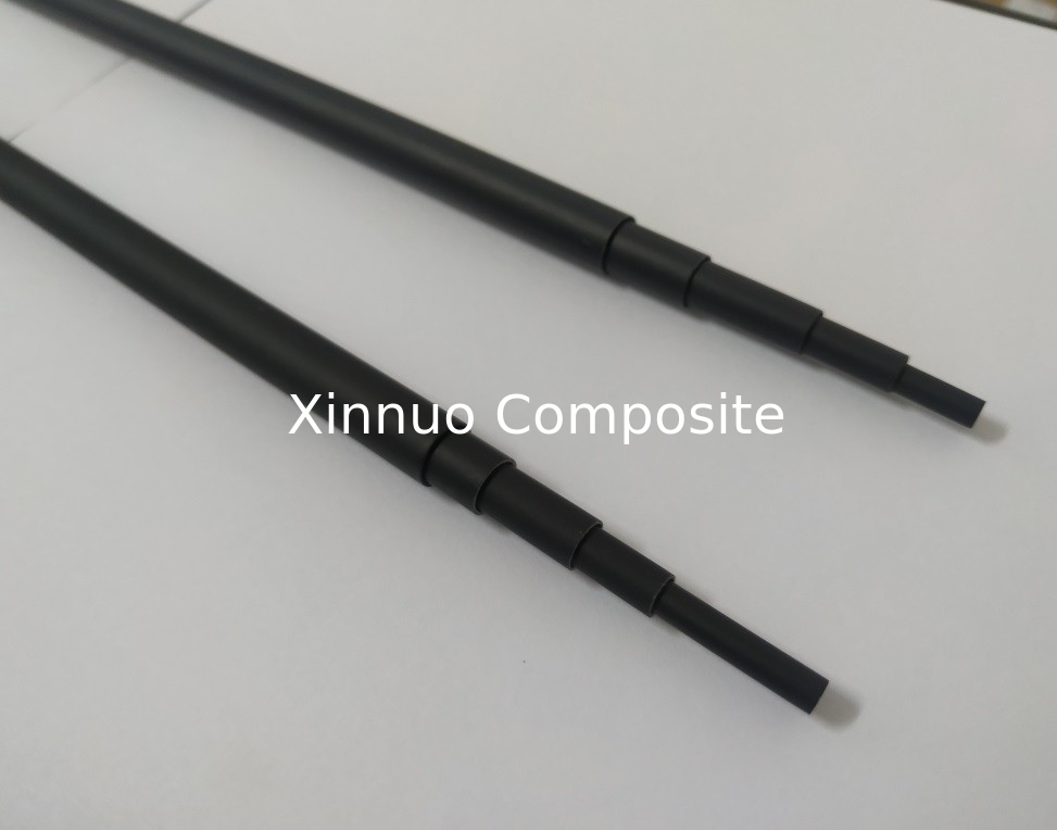 Black Custom Portable Telescopic Fiberglass Poles frp pipe tube for antenna mast pole