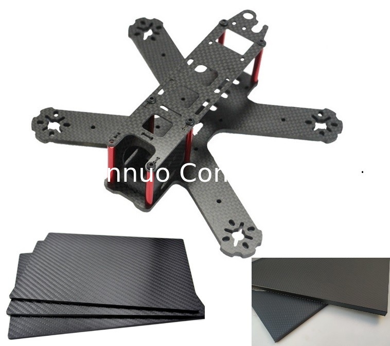 3K twill woven matte laser CNC cutting carbon fiber panels sheet plate for industrial/RC Drone parts
