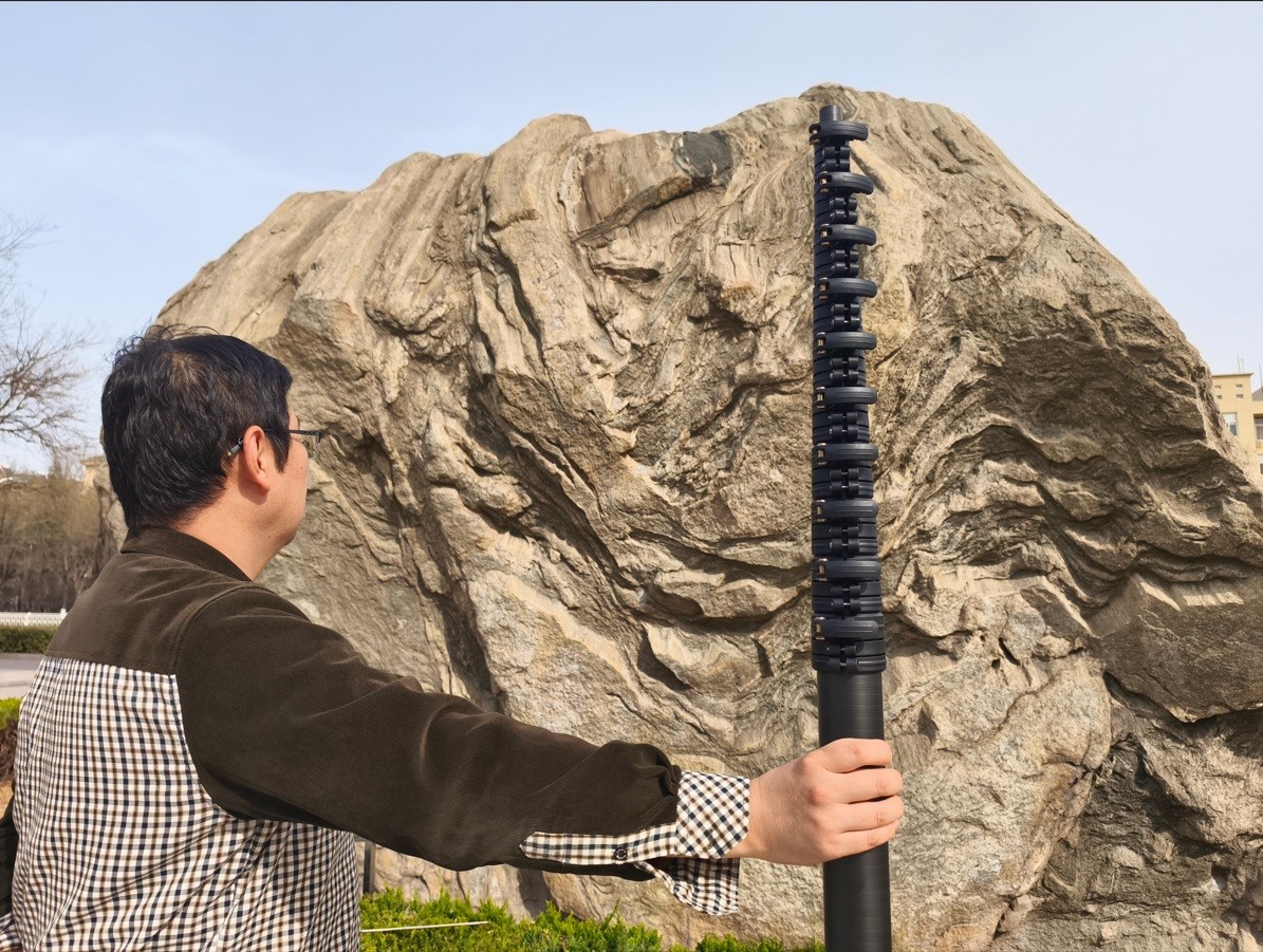 quick clamp 18m 60ft length high stiffness carbon fiber telescopic pole