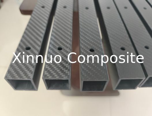 square carbon fiber tube with CNC maching service drill holes