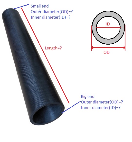 Tapered subuliform coneshaped basiconic conical carbon fiber telescope